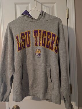 LSU Tigers Gray Crewneck Sweatshirt - Collegiate Pullover